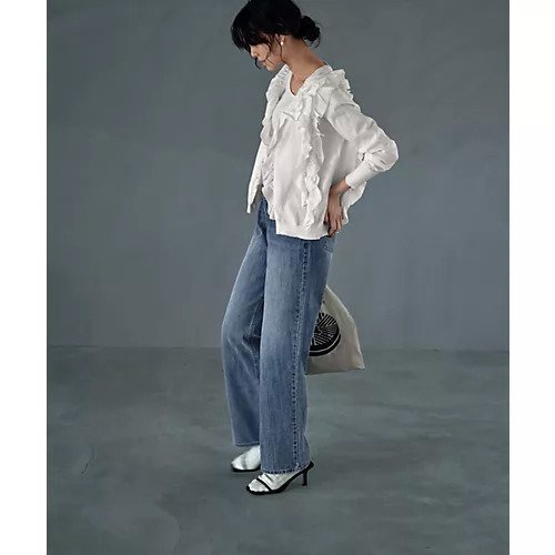 【スタイルデリ/STYLE DELI】のブリーチストレートデニム 人気、トレンドファッション・服の通販 founy(ファニー) 　ファッション　Fashion　レディースファッション　Fashion for Women　ウォッシュ　Washed Finish　ヴィンテージ　Vintage Style　くるぶし　Ankle-Length　シルバー　Silver, Metallic Silver　ストレッチ　Stretch, Stretchy Fabric　ストレート　Straight, Straight Cut　スリット　Slit, Slit Detail　デニム　Denim, Jeans Material　フォルム　Silhouette, Form　フロント　Front, Front Design　ブリーチ　Bleach, Washed Finish　ポケット　Pocket, Pocket Detail　ループ　Loop, Loop Knit　ワイド　Wide, Wide Fit　other-3|ID: prp329100004648603 ipo3291000000033563358