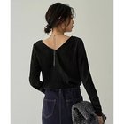【スタイルデリ/STYLE DELI】のシャーリング加工前後Vネックトップス ブラック|ID:prp329100004649106