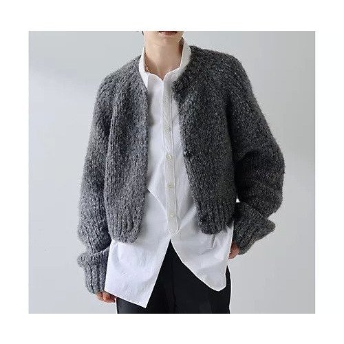 【ウィムガゼット/Whim Gazette】のハンドニットカーディガン インテリア・キッズ・メンズ・レディースファッション・服の通販 founy(ファニー) 　ファッション　Fashion　レディースファッション　Fashion for Women　トップス・カットソー　Cut & Sew Tops　ニット　Knit Tops & Sweaters　カーディガン・羽織り　Layered Style Cardigans　2025年　2025　2025-2026秋冬・A/W　Autumn/Winter 2025–26 AW25–26　イエロー　Yellow　イタリア　Italy　ハンド　Hand, Handmade　チャコールグレー|ID: prp329100004649865 ipo3291000000033589741