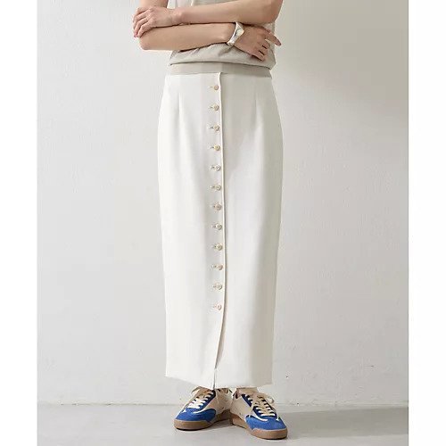 【ウィムガゼット/Whim Gazette】のWクロスボタンスカート 人気、トレンドファッション・服の通販 founy(ファニー) 　ファッション　Fashion　レディースファッション　Fashion for Women　スカート　Skirts　2025年　2025　2025-2026秋冬・A/W　Autumn/Winter 2025–26 AW25–26　カットソー　Cut and Sewn Top　シンプル　Simple, Minimal　ストレッチ　Stretch, Stretchy Fabric　フロント　Front, Front Design　ベーシック　Basic, Essential　ヴィンテージ　Vintage Style　吸水　Absorbent, Quick-Dry　other-2|ID: prp329100004649869 ipo3291000000033589782
