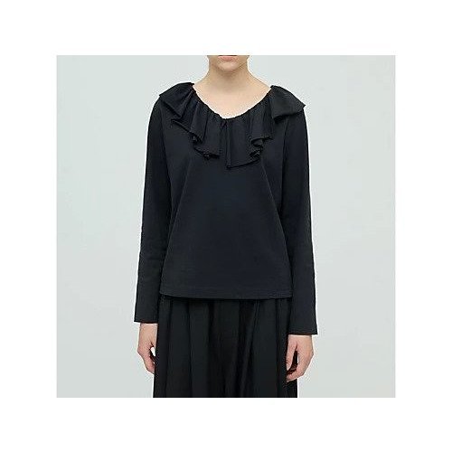 【ミズイロ インド/mizuiro ind】のフリルカラーロングスリーブプルオーバー 人気、トレンドファッション・服の通販 founy(ファニー) 　ファッション　Fashion　レディースファッション　Fashion for Women　トップス・カットソー　Cut & Sew Tops　カジュアルプルオーバー・ニットトップス　Pullovers & Knit Tops / Casual Pullovers　インナー　Innerwear　カットソー　Cut and Sewn Top　カーディガン　Cardigan, Knitwear　シンプル　Simple, Minimal　スタイリッシュ　Stylish, Fashionable　フリル　Frill, Ruffle　秋　Autumn　 other-1|ID: prp329100004649966 ipo3291000000033591020