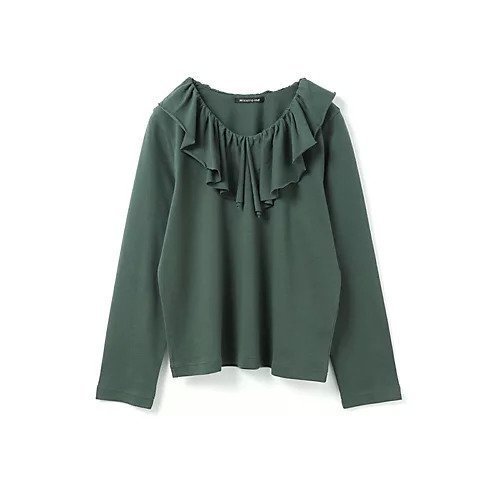 【ミズイロ インド/mizuiro ind】のフリルカラーロングスリーブプルオーバー インテリア・キッズ・メンズ・レディースファッション・服の通販 founy(ファニー) 　ファッション　Fashion　レディースファッション　Fashion for Women　トップス・カットソー　Cut & Sew Tops　カジュアルプルオーバー・ニットトップス　Pullovers & Knit Tops / Casual Pullovers　インナー　Innerwear　カットソー　Cut and Sewn Top　カーディガン　Cardigan, Knitwear　シンプル　Simple, Minimal　スタイリッシュ　Stylish, Fashionable　フリル　Frill, Ruffle　秋　Autumn　グリーン|ID: prp329100004649966 ipo3291000000033591027