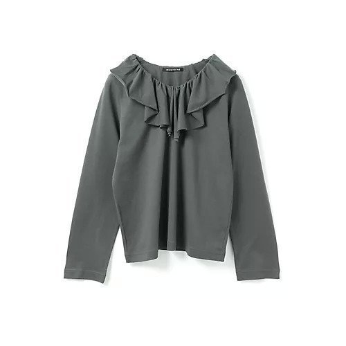 【ミズイロ インド/mizuiro ind】のフリルカラーロングスリーブプルオーバー インテリア・キッズ・メンズ・レディースファッション・服の通販 founy(ファニー) 　ファッション　Fashion　レディースファッション　Fashion for Women　トップス・カットソー　Cut & Sew Tops　カジュアルプルオーバー・ニットトップス　Pullovers & Knit Tops / Casual Pullovers　インナー　Innerwear　カットソー　Cut and Sewn Top　カーディガン　Cardigan, Knitwear　シンプル　Simple, Minimal　スタイリッシュ　Stylish, Fashionable　フリル　Frill, Ruffle　秋　Autumn　チャコールグレー|ID: prp329100004649966 ipo3291000000033591029