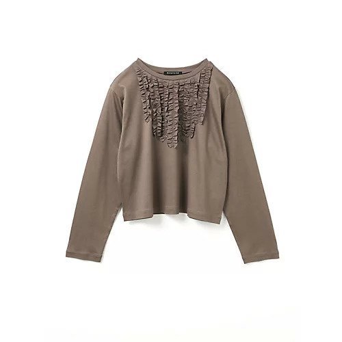 【ミズイロ インド/mizuiro ind】のフロントフリルプルオーバー インテリア・キッズ・メンズ・レディースファッション・服の通販 founy(ファニー) 　ファッション　Fashion　レディースファッション　Fashion for Women　トップス・カットソー　Cut & Sew Tops　カジュアルプルオーバー・ニットトップス　Pullovers & Knit Tops / Casual Pullovers　インナー　Innerwear　カットソー　Cut and Sewn Top　シンプル　Simple, Minimal　スタイリッシュ　Stylish, Fashionable　フリル　Frill, Ruffle　秋　Autumn　ベージュ|ID: prp329100004649967 ipo3291000000033591043