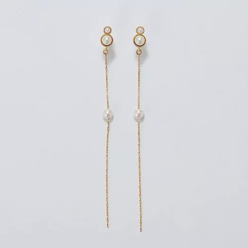 【フィービィー/phoebe】の【金属アレルギー対応】ルミナスパールロングセラミックピアス インテリア・キッズ・メンズ・レディースファッション・服の通販 founy(ファニー) 　ファッション　Fashion　レディースファッション　Fashion for Women　エレガント 上品　Elegant　チェーン　Chain, Chain Strap　パール　Pearl, Pearl Accent　ロング　Long, Long-Length　ゴールド|ID: prp329100004649979 ipo3291000000033591136