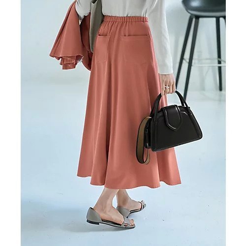 【スタイルデリ/STYLE DELI】の76cm丈ソフトツイルフレアスカート 人気、トレンドファッション・服の通販 founy(ファニー) 　ファッション　Fashion　レディースファッション　Fashion for Women　スカート　Skirts　Aライン・フレアスカート　A-Line & Flared Skirts　イエロー　Yellow　オレンジ　Orange　春　Spring　秋　Autumn　シンプル　Simple, Minimal　スペシャル　Special, Limited Edition　スーツ　Suit, Formalwear　セットアップ　Set-Up, Coordinated Outfit　ダメージ　Distressed, Destroyed　ドレープ　Drape, Draping Fabric　バランス　Balance, Style Balance　パッチ　Patch, Appliqué　ピーチ　Peach, Soft Touch　フォルム　Silhouette, Form　フレア　Flare, Flared　ポケット　Pocket, Pocket Detail　おすすめ　Recommended / Our Picks　エレガント 上品　Elegant　セレモニー　Ceremony　ビジネス 仕事 通勤　Business / Work / Commuting　other-3|ID: prp329100004650934 ipo3291000000033602234