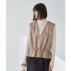 【スタイルデリ/STYLE DELI】 【LUXE】ペプラムフェイクレザーベスト人気、トレンドファッション・服の通販 founy(ファニー) ファッション Fashion レディースファッション Fashion for Women アウター Coat / Outerwear Collection トップス・カットソー Cut & Sew Tops ベスト&ジレ / 重ね着スタイル Vests & Gilets スピンドル Spindle, Drawcord フェイクレザー Faux Leather, PU Leather ベスト Vest, Waistcoat ベーシック Basic, Essential ペプラム Peplum, Flared Hem ボックス Boxy, Box Shape ポケット Pocket, Pocket Detail 夏 Summer |ID:prp329100004651075