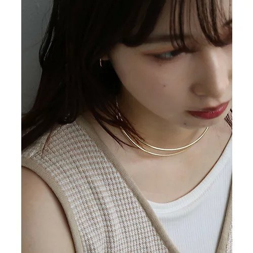 【コレカラ/collecala】のアシンメトリーダブルライン メタルチョーカー/ネックカフ 人気、トレンドファッション・服の通販 founy(ファニー) 　ファッション　Fashion　レディースファッション　Fashion for Women　オケージョン　Occasion Wear　カットソー　Cut and Sewn Top　シンプル　Simple, Minimal　フィット　Fit, Slim Fit　other-3|ID: prp329100004651080 ipo3291000000033603864