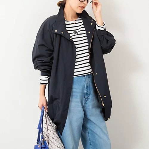 【ノーリーズ/NOLLEY'S】のウォッシャブルスタンドネックコート インテリア・キッズ・メンズ・レディースファッション・服の通販 founy(ファニー) 　ファッション　Fashion　レディースファッション　Fashion for Women　アウター　Coat / Outerwear Collection　コート・ロングコート・ピーコート　Long Coats, Peacoats & More　2025年　2025　2025-2026秋冬・A/W　Autumn/Winter 2025–26 AW25–26　ギャザー　Gathered, Ruffled　スタンド　Stand Collar, Upright Stand　ドローコード　Drawcord, Drawstring Cord　フォルム　Silhouette, Form　ネイビー|ID: prp329100004651085 ipo3291000000033603884