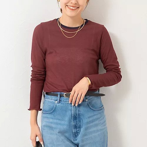 【ノーリーズ/NOLLEY'S】のウォッシャブルシアーフライスロンT インテリア・キッズ・メンズ・レディースファッション・服の通販 founy(ファニー) 　ファッション　Fashion　レディースファッション　Fashion for Women　トップス・カットソー　Cut & Sew Tops　ロングTシャツ・Tシャツ　Longline T-Shirts & Tees　2025年　2025　2025-2026秋冬・A/W　Autumn/Winter 2025–26 AW25–26　インナー　Innerwear　シアー　Sheer, See-Through　人気　Popular, Best Seller　秋　Autumn　ボルドー|ID: prp329100004651923 ipo3291000000033615131