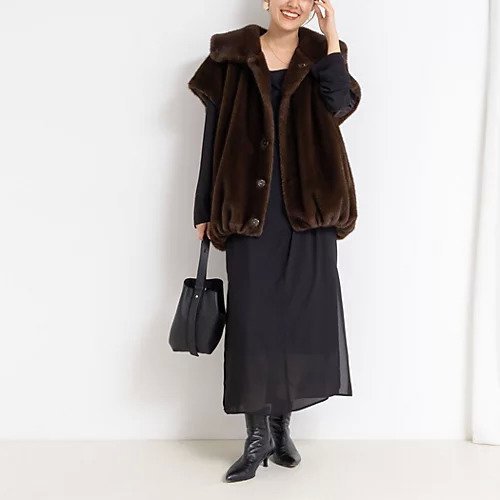 【リエミラー/Rie Miller】のカフタンシフォンワンピース インテリア・キッズ・メンズ・レディースファッション・服の通販 founy(ファニー) 　ファッション　Fashion　レディースファッション　Fashion for Women　ワンピース　Dresses　2025年　2025　2025-2026秋冬・A/W　Autumn/Winter 2025–26 AW25–26　おすすめ　Recommended / Our Picks　カフス　Cuff Design　ガウン　Gown, Robe　シアー　Sheer, See-Through　ベスト　Vest, Waistcoat　今季　This Season, Current Season　ブラック|ID: prp329100004651953 ipo3291000000033615325