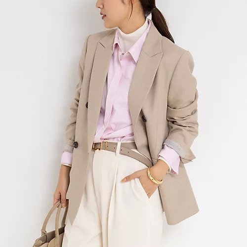 【ノーリーズソフィー/NOLLEY'S sophi】のウォッシャブルシャークダブルジャケット インテリア・キッズ・メンズ・レディースファッション・服の通販 founy(ファニー) ファッション Fashion レディースファッション Fashion for Women アウター Coat / Outerwear Collection レディースジャケット・軽アウター Jackets 2025年 2025 2025-2026秋冬・A/W Autumn/Winter 2025–26 AW25–26 おすすめ Recommended / Our Picks ジャケット Jacket, Outerwear ストライプ Stripe, Striped Pattern スーツ Suit, Formalwear ワンポイント One Point, Statement Accent ビジネス 仕事 通勤 Business / Work / Commuting ベージュ|ID: prp329100004652003 ipo3291000000034338065