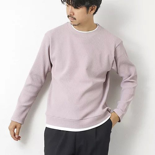 【ノーリーズ グッドマン/NOLLEY'S goodman / MEN】の【IRM】《吸水速乾/UVカット》ワッフルダブルカラー LS Tee 25AW インテリア・キッズ・メンズ・レディースファッション・服の通販 founy(ファニー) 　ファッション　Fashion　メンズファッション　Fashion for Men　2025年　2025　2025-2026秋冬・A/W　Autumn/Winter 2025–26 AW25–26　インナー　Innerwear　ウォッシャブル　Machine Washable　ストレッチ　Stretch, Stretchy Fabric　ダブル　Double, Double-Breasted　ワッフル　Waffle, Waffle Knit　吸水　Absorbent, Quick-Dry　ベビーピンク|ID: prp329100004652025 ipo3291000000033615856