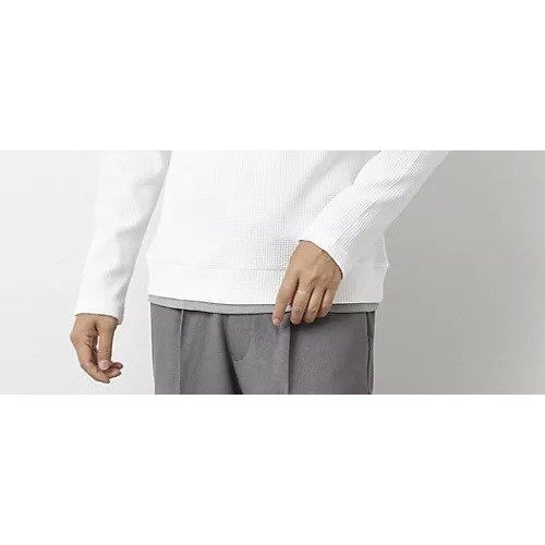 【ノーリーズ グッドマン/NOLLEY'S goodman / MEN】の【IRM】《吸水速乾/UVカット》ワッフルダブルカラー LS Tee 25AW インテリア・キッズ・メンズ・レディースファッション・服の通販 founy(ファニー) 　ファッション　Fashion　メンズファッション　Fashion for Men　2025年　2025　2025-2026秋冬・A/W　Autumn/Winter 2025–26 AW25–26　インナー　Innerwear　ウォッシャブル　Machine Washable　ストレッチ　Stretch, Stretchy Fabric　ダブル　Double, Double-Breasted　ワッフル　Waffle, Waffle Knit　吸水　Absorbent, Quick-Dry　ホワイト|ID: prp329100004652025 ipo3291000000033615857