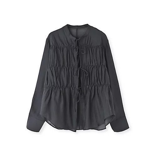 【マージュール/marjour】のSHIRRING TIE BLOUSE インテリア・キッズ・メンズ・レディースファッション・服の通販 founy(ファニー) https://founy.com/ ファッション Fashion レディースファッション Fashion for Women インナー Innerwear キャミソール Camisole, Spaghetti Strap Top シアー Sheer, See-Through シフォン Chiffon, Lightweight Fabric シャーリング Shirring, Ruched ストレッチ Stretch, Stretchy Fabric デニム Denim, Jeans Material ボトム Bottoms, Lower Wear ポケット Pocket, Pocket Detail リボン Ribbon, Bow ロング Long, Long-Length A/W・秋冬 Autumn/Winter |ID: prp329100004652102 ipo3291000000033616852