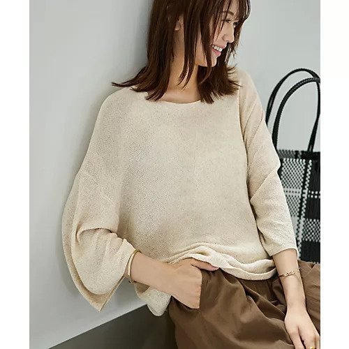【スタイルデリ/STYLE DELI】のワイドなルーズネック麻混ニットトップス インテリア・キッズ・メンズ・レディースファッション・服の通販 founy(ファニー) 　ファッション　Fashion　レディースファッション　Fashion for Women　トップス・カットソー　Cut & Sew Tops　ニット　Knit Tops & Sweaters　イエロー　Yellow　インナー　Innerwear　カットソー　Cut and Sewn Top　カーディガン　Cardigan, Knitwear　キャミソール　Camisole, Spaghetti Strap Top　ジャケット　Jacket, Outerwear　ストレート　Straight, Straight Cut　スリット　Slit, Slit Detail　タンク　Tank Top, Sleeveless Top　長袖　Long Sleeve, Full Sleeve　フレア　Flare, Flared　ブルゾン　Blouson, Bomber Jacket　羽織　Haori, Light Jacket　メランジ　Melange, Mixed Yarn　ワイド　Wide, Wide Fit　冬　Winter / This Winter　A/W・秋冬　Autumn/Winter　ナチュラル|ID: prp329100004653168 ipo3291000000033628670