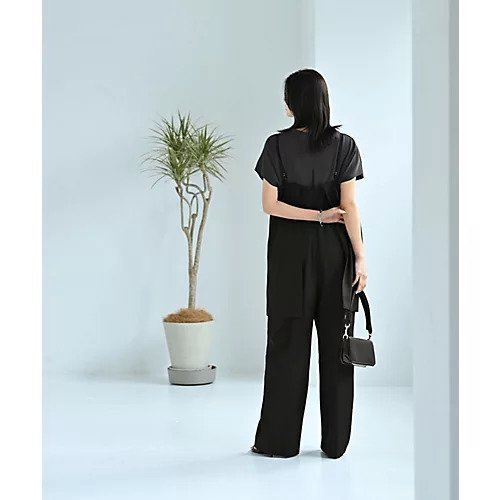 【スタイルデリ/STYLE DELI】の【BLK001】キャミソールオールインワン 人気、トレンドファッション・服の通販 founy(ファニー) 　ファッション　Fashion　レディースファッション　Fashion for Women　トップス・カットソー　Cut & Sew Tops　キャミソール&ノースリーブ　Camisoles & Sleeveless Tops　ワンピース　Dresses　オールインワン・ワンピース　Dresses and Jumpsuits　インナー　Innerwear　キャミソール　Camisole, Spaghetti Strap Top　ストレート　Straight, Straight Cut　スリット　Slit, Slit Detail　タンク　Tank Top, Sleeveless Top　定番　Standard, Basic Item　ボトム　Bottoms, Lower Wear　ワイド　Wide, Wide Fit　おすすめ　Recommended / Our Picks　エレガント 上品　Elegant　セレモニー　Ceremony　other-3|ID: prp329100004653963 ipo3291000000033639744