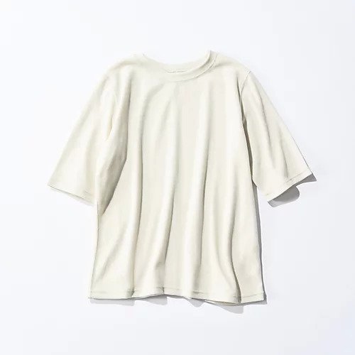 【エクラ/eclat】の【別注】ベロアTシャツ インテリア・キッズ・メンズ・レディースファッション・服の通販 founy(ファニー) 　ファッション　Fashion　レディースファッション　Fashion for Women　トップス・カットソー　Cut & Sew Tops　シャツ・ブラウス・オフィスカジュアル　Elegant Blouses & Button-Ups　ロングTシャツ・Tシャツ　Longline T-Shirts & Tees　ベロアトップス　Velour Tops / Velvet-Look Items　ベロア　Velour, Soft Velvet　別注　Limited Edition, Custom Order　洗える　Machine Washable　オフホワイト|ID: prp329100004654626 ipo3291000000033654441