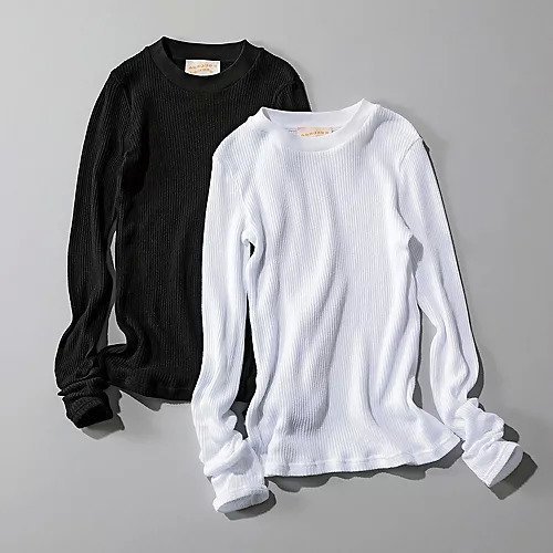 【ケラウズランブラ/CaRouseLamBRa】の2PACS ロングスリーブT インテリア・キッズ・メンズ・レディースファッション・服の通販 founy(ファニー) 　ファッション　Fashion　レディースファッション　Fashion for Women　おすすめ　Recommended / Our Picks　インナー　Innerwear　シアー　Sheer, See-Through　スリーブ　Sleeve, Long Sleeve / Short Sleeve　フォルム　Silhouette, Form　ミリタリー　Military, Army Style　ロング　Long, Long-Length　人気　Popular, Best Seller　洗える　Machine Washable　ホワイト&ブラック|ID: prp329100004654627 ipo3291000000033654445