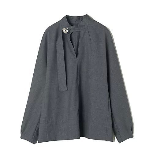 【ハルノブムラタ/HARUNOBUMURATA】のHEPBURN/ボタンブラウス インテリア・キッズ・メンズ・レディースファッション・服の通販 founy(ファニー) 　ファッション　Fashion　レディースファッション　Fashion for Women　トップス・カットソー　Cut & Sew Tops　シャツ・ブラウス・オフィスカジュアル　Elegant Blouses & Button-Ups　シルバー　Silver, Metallic Silver　バランス　Balance, Style Balance　マニッシュ　Mannish, Boyish　今季　This Season, Current Season　夏　Summer　春　Spring　S/S・春夏　SS, Spring/Summer, Warm Season　グレー|ID: prp329100004654631 ipo3291000000033654467