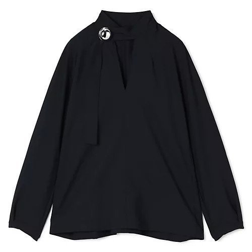 【ハルノブムラタ/HARUNOBUMURATA】のHEPBURN/ボタンブラウス インテリア・キッズ・メンズ・レディースファッション・服の通販 founy(ファニー) 　ファッション　Fashion　レディースファッション　Fashion for Women　トップス・カットソー　Cut & Sew Tops　シャツ・ブラウス・オフィスカジュアル　Elegant Blouses & Button-Ups　シルバー　Silver, Metallic Silver　バランス　Balance, Style Balance　マニッシュ　Mannish, Boyish　今季　This Season, Current Season　夏　Summer　春　Spring　S/S・春夏　SS, Spring/Summer, Warm Season　ネイビー|ID: prp329100004654631 ipo3291000000034005075