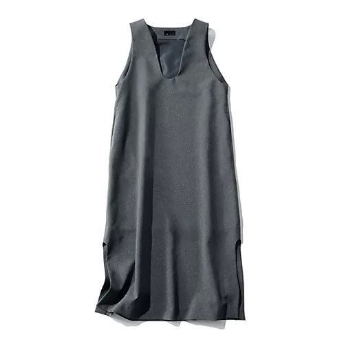 【エムセブンデイズ/M7days】の【高垣麗子さんコラボ】Uネックジャンパースカート インテリア・キッズ・メンズ・レディースファッション・服の通販 founy(ファニー) 　ファッション　Fashion　レディースファッション　Fashion for Women　スカート　Skirts　インナー　Innerwear　カットソー　Cut and Sewn Top　コラボ　Collaboration, Collab　スリット　Slit, Slit Detail　ポケット　Pocket, Pocket Detail　メランジ　Melange, Mixed Yarn　楽ちん　Easy Fit, Comfortable　洗える　Machine Washable　チャコール|ID: prp329100004654635 ipo3291000000033654484