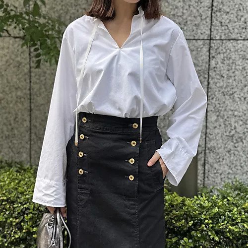 【その他のブランド/Other】の【富岡佳子さんコラボ】デニムマリンスカート 人気、トレンドファッション・服の通販 founy(ファニー) 　ファッション　Fashion　レディースファッション　Fashion for Women　スカート　Skirts　コラボ　Collaboration, Collab　シンプル　Simple, Minimal　スリット　Slit, Slit Detail　デニム　Denim, Jeans Material　パッチ　Patch, Appliqué　フロント　Front, Front Design　エレガント 上品　Elegant　人気　Popular, Best Seller　洗える　Machine Washable　other-3|ID: prp329100004654647 ipo3291000000033654560