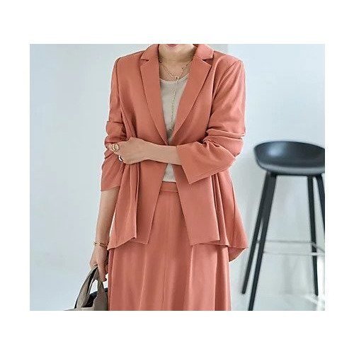 【スタイルデリ/STYLE DELI】のソフトツイルAラインジャケット インテリア・キッズ・メンズ・レディースファッション・服の通販 founy(ファニー) 　ファッション　Fashion　レディースファッション　Fashion for Women　アウター　Coat / Outerwear Collection　レディースジャケット・軽アウター　Jackets　イエロー　Yellow　オレンジ　Orange　春　Spring　秋　Autumn　シンプル　Simple, Minimal　ジャケット　Jacket, Outerwear　ストレッチ　Stretch, Stretchy Fabric　スペシャル　Special, Limited Edition　スーツ　Suit, Formalwear　セットアップ　Set-Up, Coordinated Outfit　ダメージ　Distressed, Destroyed　ピーチ　Peach, Soft Touch　フォルム　Silhouette, Form　ポケット　Pocket, Pocket Detail　おすすめ　Recommended / Our Picks　エレガント 上品　Elegant　セレモニー　Ceremony　ビジネス 仕事 通勤　Business / Work / Commuting　ダークピーチ|ID: prp329100004654648 ipo3291000000033654563
