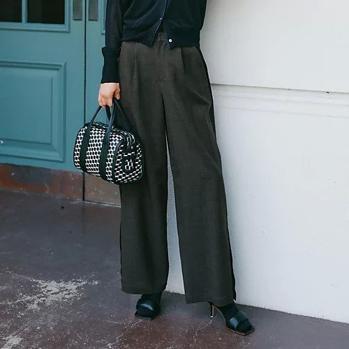 【スアデオ/suadeo】の2wayラインパンツ 人気、トレンドファッション・服の通販 founy(ファニー) 　ファッション　Fashion　レディースファッション　Fashion for Women　パンツ　Pants & Trousers　洗える　Machine Washable　吸水　Absorbent, Quick-Dry　スリット　Slit, Slit Detail　チェック　Check, Plaid, Tartan　フィット　Fit, Slim Fit　リラックス　Relax, Relaxed Fit　エレガント 上品　Elegant　other-2|ID: prp329100004655223 ipo3291000000034017839