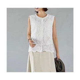 【スタイルデリ/STYLE DELI】 リーフ柄レースのノースリブラウス人気、トレンドファッション・服の通販 founy(ファニー) ファッション Fashion レディースファッション Fashion for Women トップス・カットソー Cut & Sew Tops シャツ・ブラウス・オフィスカジュアル Elegant Blouses & Button-Ups イエロー Yellow インナー Innerwear 春 Spring 秋 Autumn カットソー Cut and Sewn Top カーディガン Cardigan, Knitwear キャミソール Camisole, Spaghetti Strap Top シアー Sheer, See-Through シフォン Chiffon, Lightweight Fabric シンプル Simple, Minimal ジャケット Jacket, Outerwear スカラップ Scallop, Scalloped Edge ストレート Straight, Straight Cut スリット Slit, Slit Detail 定番 Standard, Basic Item ノースリーブ Sleeveless, No-Sleeve バランス Balance, Style Balance パーカー Hoodie, Parka フォルム Silhouette, Form フロント Front, Front Design ブルゾン Blouson, Bomber Jacket ベスト Vest, Waistcoat モチーフ Motif, Design Theme ラウンド Round, Round Neck リーフ Leaf, Botanical Leaf レース Lace, Lace Fabric |ID:prp329100004657499
