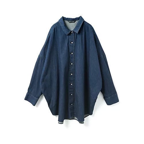 【ミズイロ インド/mizuiro ind】のデニムワイドシャツ インテリア・キッズ・メンズ・レディースファッション・服の通販 founy(ファニー) 　ファッション　Fashion　レディースファッション　Fashion for Women　トップス・カットソー　Cut & Sew Tops　シャツ・ブラウス・オフィスカジュアル　Elegant Blouses & Button-Ups　セットアップ　Set-Up, Coordinated Outfit　デニム　Denim, Jeans Material　ベスト　Vest, Waistcoat　ワイド　Wide, Wide Fit　人気　Popular, Best Seller　ブルー|ID: prp329100004664803 ipo3291000000033744019