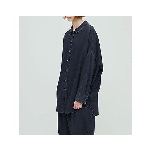 【ミズイロ インド/mizuiro ind】のデニムワイドシャツ 人気、トレンドファッション・服の通販 founy(ファニー) 　ファッション　Fashion　レディースファッション　Fashion for Women　トップス・カットソー　Cut & Sew Tops　シャツ・ブラウス・オフィスカジュアル　Elegant Blouses & Button-Ups　セットアップ　Set-Up, Coordinated Outfit　デニム　Denim, Jeans Material　ベスト　Vest, Waistcoat　ワイド　Wide, Wide Fit　人気　Popular, Best Seller　other-2|ID: prp329100004664803 ipo3291000000033744021