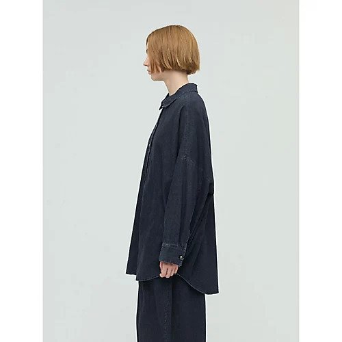 【ミズイロ インド/mizuiro ind】のデニムワイドシャツ 人気、トレンドファッション・服の通販 founy(ファニー) 　ファッション　Fashion　レディースファッション　Fashion for Women　トップス・カットソー　Cut & Sew Tops　シャツ・ブラウス・オフィスカジュアル　Elegant Blouses & Button-Ups　セットアップ　Set-Up, Coordinated Outfit　デニム　Denim, Jeans Material　ベスト　Vest, Waistcoat　ワイド　Wide, Wide Fit　人気　Popular, Best Seller　other-3|ID: prp329100004664803 ipo3291000000033744022