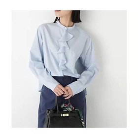 【ヒューマンウーマン/HUMAN WOMAN】のタイプライターラッフルブラウス 人気、トレンドファッション・服の通販 founy(ファニー) ファッション Fashion レディースファッション Fashion for Women トップス・カットソー Cut & Sew Tops シャツ・ブラウス・オフィスカジュアル Elegant Blouses & Button-Ups おすすめ Recommended / Our Picks エレガント 上品 Elegant ジャケット Jacket, Outerwear スタンダード Standard, Basic ラッフル Ruffle, Frill |ID:prp329100004664814