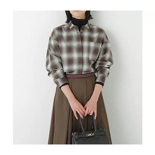 【ヒューマンウーマン/HUMAN WOMAN】のオンブレーチェックオーバーシャツ インテリア・キッズ・メンズ・レディースファッション・服の通販 founy(ファニー) 　ファッション　Fashion　レディースファッション　Fashion for Women　トップス・カットソー　Cut & Sew Tops　シャツ・ブラウス・オフィスカジュアル　Elegant Blouses & Button-Ups　おすすめ　Recommended / Our Picks　スタンダード　Standard, Basic　ポケット　Pocket, Pocket Detail　ミックス　Mix, Mixed Style　ワンポイント　One Point, Statement Accent　ブラウンオンブレー|ID: prp329100004664817 ipo3291000000033744084