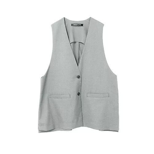 【ミズイロ インド/mizuiro ind】のディープVネックワイドベスト インテリア・キッズ・メンズ・レディースファッション・服の通販 founy(ファニー) 　ファッション　Fashion　レディースファッション　Fashion for Women　アウター　Coat / Outerwear Collection　トップス・カットソー　Cut & Sew Tops　ベスト&ジレ / 重ね着スタイル　Vests & Gilets　Vネックトップス　V-Neck Tops / V-Cut Neckline Shirts　ストレッチ　Stretch, Stretchy Fabric　スリット　Slit, Slit Detail　ワイド　Wide, Wide Fit　今季　This Season, Current Season　再入荷　Restock / Back in Stock　秋　Autumn　ライトグレー|ID: prp329100004664837 ipo3291000000035920088