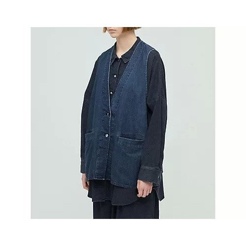 【ミズイロ インド/mizuiro ind】のデニムベスト 人気、トレンドファッション・服の通販 founy(ファニー) 　ファッション　Fashion　レディースファッション　Fashion for Women　アウター　Coat / Outerwear Collection　トップス・カットソー　Cut & Sew Tops　ベスト&ジレ / 重ね着スタイル　Vests & Gilets　デニム　Denim, Jeans Material　フロント　Front, Front Design　ベスト　Vest, Waistcoat　ポケット　Pocket, Pocket Detail　other-2|ID: prp329100004664847 ipo3291000000035920071