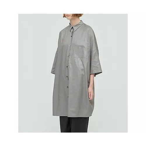 【ミズイロ インド/mizuiro ind】のグロッシーワイドハーフスリーブシャツワンピース 人気、トレンドファッション・服の通販 founy(ファニー) 　ファッション　Fashion　レディースファッション　Fashion for Women　ワンピース　Dresses　シャツワンピース / 1枚で着映えコーデ　Shirt Dresses　オイル　Body Oil　ベーシック　Basic, Essential　レギュラー　Regular, Standard Fit　ワイド　Wide, Wide Fit　定番　Standard, Basic Item　other-2|ID: prp329100004664874 ipo3291000000033744496