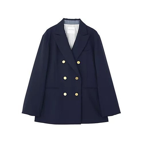 【ヒューマンウーマン/HUMAN WOMAN】の強撚シャークスキンピークドラペルジャケット 人気、トレンドファッション・服の通販 founy(ファニー) 　ファッション　Fashion　レディースファッション　Fashion for Women　アウター　Coat / Outerwear Collection　レディースジャケット・軽アウター　Jackets　おすすめ　Recommended / Our Picks　クラシック　Classic, Timeless Style　ジャケット　Jacket, Outerwear　スタンダード　Standard, Basic　ストレッチ　Stretch, Stretchy Fabric　セットアップ　Set-Up, Coordinated Outfit　ダブル　Double, Double-Breasted　チェック　Check, Plaid, Tartan　メタル　Metal, Metal Parts　エレガント 上品　Elegant　other-3|ID: prp329100004664911 ipo3291000000033744807