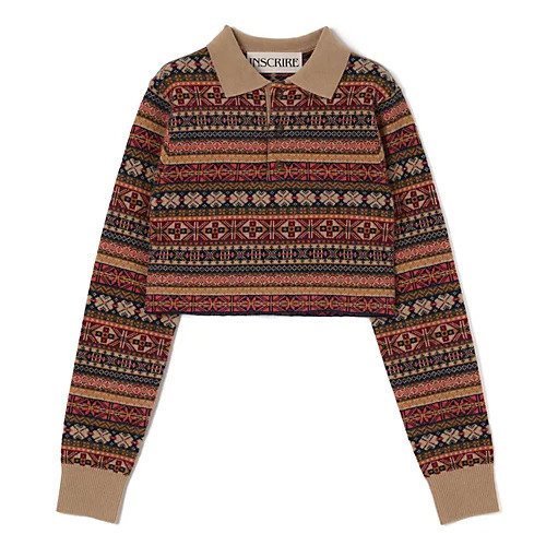 【アンスクリア/INSCRIRE】のFairisle Short Polo Sweater インテリア・キッズ・メンズ・レディースファッション・服の通販 founy(ファニー) ファッション Fashion レディースファッション Fashion for Women トップス・カットソー Cut & Sew Tops レディースパーカー・カジュアルフーディー Casual Hoodies & Sweatshirts スウェット・クルーネックトップス Sweatshirts & Crewnecks / Relaxed Fit Sweat Tops 2025年 2025 2025-2026秋冬・A/W Autumn/Winter 2025–26 AW25–26 コンパクト Compact, Small Size 今季 This Season, Current Season BEIGE MULTI|ID: prp329100004665057 ipo3291000000034864682
