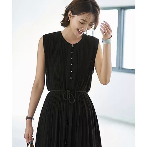 【スタイルデリ/STYLE DELI】のキレイなピンタックとドレープのワンピース 人気、トレンドファッション・服の通販 founy(ファニー) 　ファッション　Fashion　レディースファッション　Fashion for Women　ワンピース　Dresses　秋　Autumn　スリット　Slit, Slit Detail　ドレープ　Drape, Draping Fabric　ノースリーブ　Sleeveless, No-Sleeve　フレア　Flare, Flared　フロント　Front, Front Design　プリーツ　Pleats, Pleated　ポケット　Pocket, Pocket Detail　リラックス　Relax, Relaxed Fit　ループ　Loop, Loop Knit　冬　Winter / This Winter　other-2|ID: prp329100004665064 ipo3291000000033745691