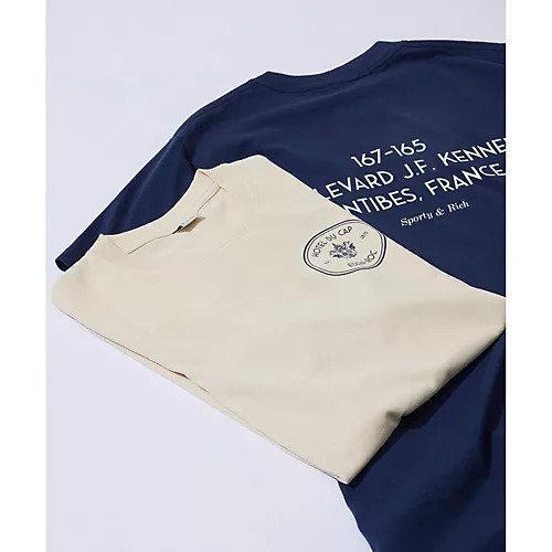 【ウィムガゼット/Whim Gazette】の【Sporty&Rich】Kennedy Crest T インテリア・キッズ・メンズ・レディースファッション・服の通販 founy(ファニー) 　ファッション　Fashion　レディースファッション　Fashion for Women　コンパクト　Compact, Small Size　ショート　Short, Short Length　シンプル　Simple, Minimal　スポーティ　Sporty, Casual Athletic　雑誌　Magazine, Fashion Magazine　トレンド　Trend, Trending Now　プリント　Print, Printed Pattern　モチーフ　Motif, Design Theme　2025年　2025　2025-2026秋冬・A/W　Autumn/Winter 2025–26 AW25–26　ライトベージュ|ID: prp329100004669656 ipo3291000000033762752