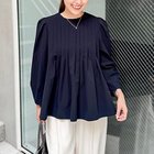 【ノーリーズ/NOLLEY'S】のウォッシャブルタックフレアーブラウス ネイビー|ID: prp329100004669670 ipo3291000000034240902