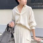 【ノーリーズソフィー/NOLLEY'S sophi】の《morisachiシリーズとセットアップ対応》ウォッシャブルダブルサテンスキッパーブラウス キナリ|ID: prp329100004669676 ipo3291000000034483502