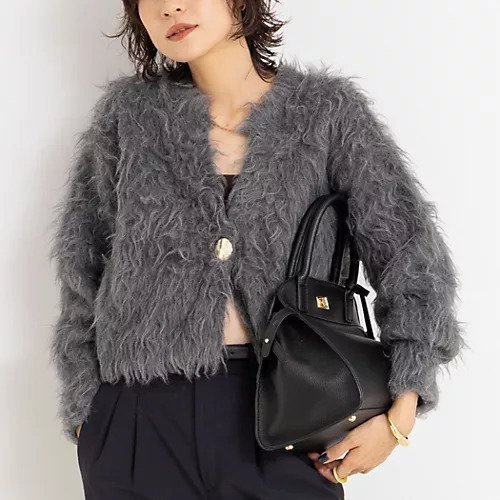 【ノーリーズソフィー/NOLLEY'S sophi】の《手洗い可能》カール起毛ショートカーディガン インテリア・キッズ・メンズ・レディースファッション・服の通販 founy(ファニー) 　ファッション　Fashion　レディースファッション　Fashion for Women　トップス・カットソー　Cut & Sew Tops　カーディガン・羽織り　Layered Style Cardigans　2025年　2025　2025-2026秋冬・A/W　Autumn/Winter 2025–26 AW25–26　エアリー　Airy Texture　カーディガン　Cardigan, Knitwear　ショート　Short, Short Length　スキッパー　Skipper, Open Collar　ワイド　Wide, Wide Fit　チャコールグレー|ID: prp329100004669686 ipo3291000000033762978