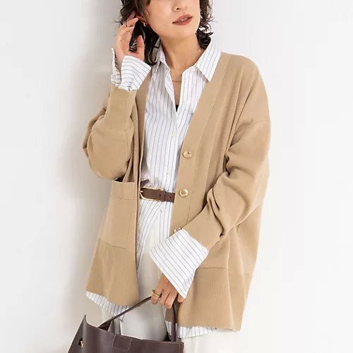 【ノーリーズソフィー/NOLLEY'S sophi】の《手洗い可能》総針ビックVネックカーディガン インテリア・キッズ・メンズ・レディースファッション・服の通販 founy(ファニー) 　ファッション　Fashion　レディースファッション　Fashion for Women　トップス・カットソー　Cut & Sew Tops　カーディガン・羽織り　Layered Style Cardigans　Vネックトップス　V-Neck Tops / V-Cut Neckline Shirts　2025年　2025　2025-2026秋冬・A/W　Autumn/Winter 2025–26 AW25–26　カットソー　Cut and Sewn Top　カーディガン　Cardigan, Knitwear　パイピング　Piping, Trim Design　ポケット　Pocket, Pocket Detail　キャメル|ID: prp329100004669688 ipo3291000000033762997
