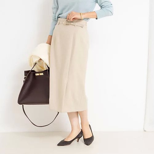 【ノーリーズソフィー/NOLLEY'S sophi】のウォッシャブルベルト付きラップ風タイトスカート インテリア・キッズ・メンズ・レディースファッション・服の通販 founy(ファニー) 　ファッション　Fashion　レディースファッション　Fashion for Women　スカート　Skirts　ベルト&ウエストマーク　Belts & Waist Accessories　2025年　2025　2025-2026秋冬・A/W　Autumn/Winter 2025–26 AW25–26　おすすめ　Recommended / Our Picks　ダブル　Double, Double-Breasted　ラップ　Wrap, Wrap Design　ロング　Long, Long-Length　エレガント 上品　Elegant　ビジネス 仕事 通勤　Business / Work / Commuting　ベージュ|ID: prp329100004669699 ipo3291000000033763086