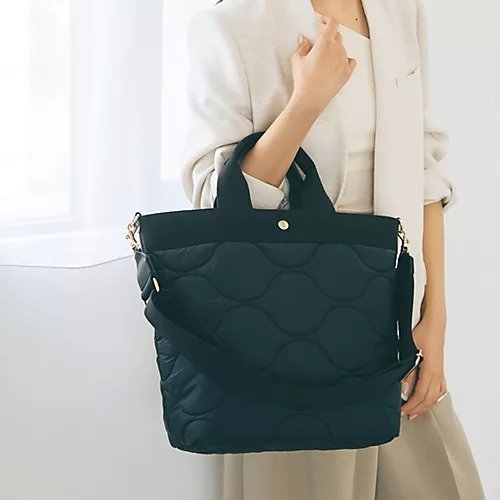 【トプカピ/TOPKAPI】の【Breath TOPKAPI】RIPPLE リプル キルティング ショルダー付き 縦型 トートバッグ / 撥水 / 軽量 インテリア・キッズ・メンズ・レディースファッション・服の通販 founy(ファニー) 　ファッション　Fashion　レディースファッション　Fashion for Women　バッグ　Bags　キルティング　Quilted, Quilting　軽量　Lightweight, Ultra Light　ショルダー　Shoulder, Shoulder Strap　ポケット　Pocket, Pocket Detail　ブラック|ID: prp329100004669715 ipo3291000000033763231