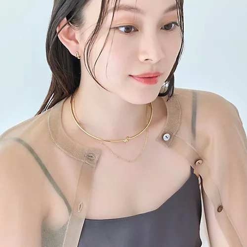 【フィービィー/phoebe】のノットラインレイヤードチョーカー/ネックレス/ネックカフ/36cm 人気、トレンドファッション・服の通販 founy(ファニー) 　ファッション　Fashion　レディースファッション　Fashion for Women　ジュエリー　Jewelry　ネックレス　Necklaces & Pendants　シンプル　Simple, Minimal　チェーン　Chain, Chain Strap　チョーカー　Tulle, Mesh Fabric　ネックレス　Necklace, Pendant Necklace　フィット　Fit, Slim Fit　モチーフ　Motif, Design Theme　other-2|ID: prp329100004669742 ipo3291000000033763439