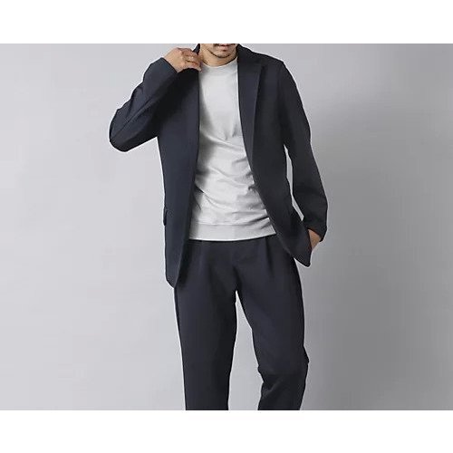 【ノーリーズ グッドマン/NOLLEY'S goodman / MEN】の【ACTIVE SECT】《セットアップ》ダブルニットスーツ ジャケット&パンツ 25AW インテリア・キッズ・メンズ・レディースファッション・服の通販 founy(ファニー) 　ファッション　Fashion　メンズファッション　Fashion for Men　ボトムス　Bottoms　ウォッシャブル　Machine Washable　シャーリング　Shirring, Ruched　ジャケット　Jacket, Outerwear　ストレッチ　Stretch, Stretchy Fabric　セットアップ　Set-Up, Coordinated Outfit　ドローコード　Drawcord, Drawstring Cord　フラップ　Flap, Flap Pocket　フロント　Front, Front Design　ポケット　Pocket, Pocket Detail　リラックス　Relax, Relaxed Fit　2025年　2025　2025-2026秋冬・A/W　Autumn/Winter 2025–26 AW25–26　ダークネイビー|ID: prp329100004669771 ipo3291000000034565730